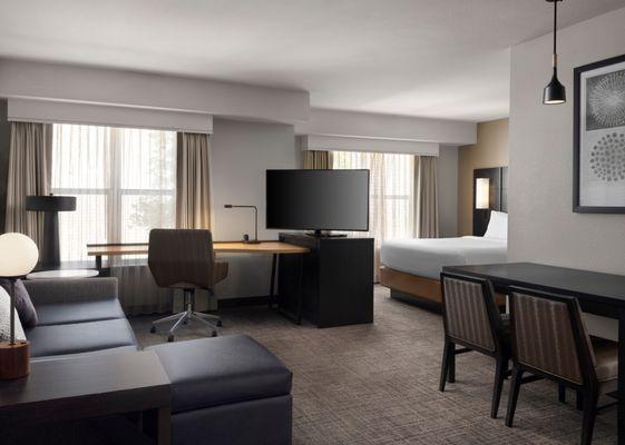 Comfortable hotel room in Stockton.