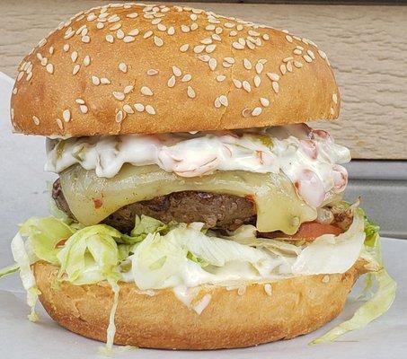 One of our specialty burgers called The Olive