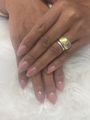 Builder gel overlay on nature nails