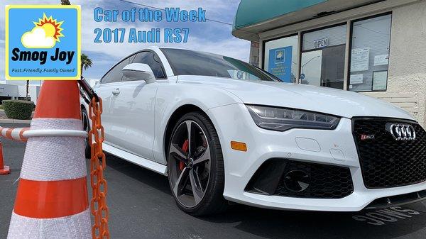 Smog Joy car of the week 6/15/20 2017 Audi RS7 with 13K miles, this is one heck of a commuter. Thanks Brett for bringing it in!
