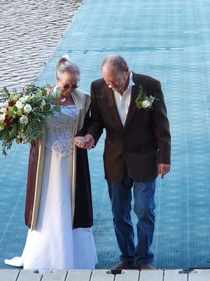 Our bridal bouquet and boot from Roses N Such
