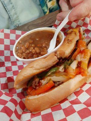 Philly Cheese Steak with Onions and Peppers