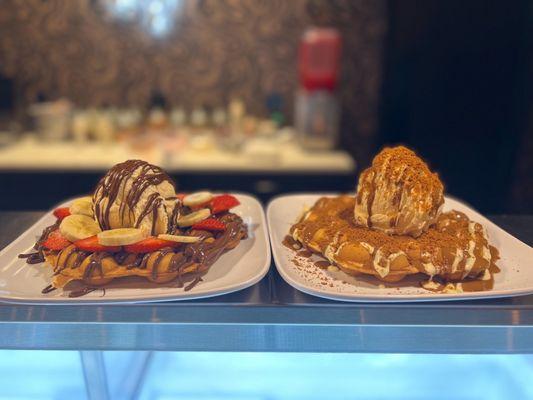 Bubble Waffle Nutella & Bubble Waffle Bishoff