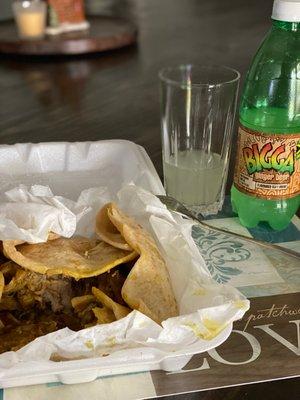 Roti Skin, Curry Chicken Entree, Ginger Beer Soda