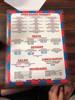 Menu side 1