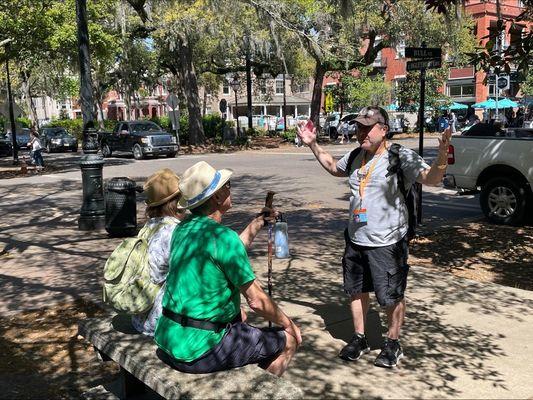 JP explaining one of the many Savannah squares