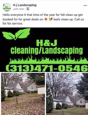 H & J Landscaping Cleaning Service