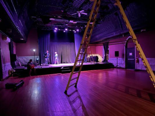 Tech setup inside the theatre space - Strike Anywhere Performance Ensemble