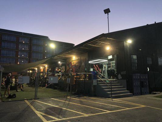 The Front: Outside from the parking lot