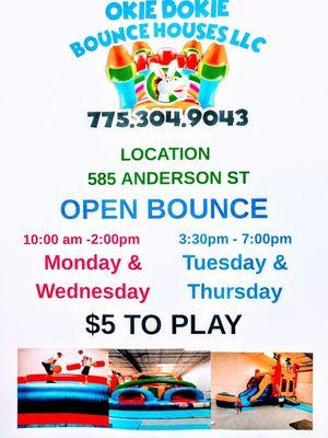 Open Bounce Schedule