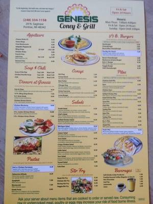 The takeout menu