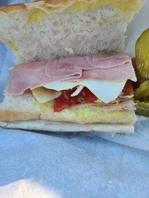 Ham and cheese sub. The only positive I have is that the bread was fresh
