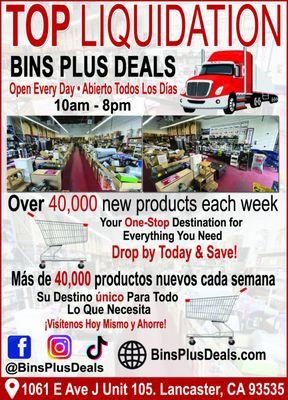 The Best Bins Store in The Antelope Valley! Located in Lancaster!