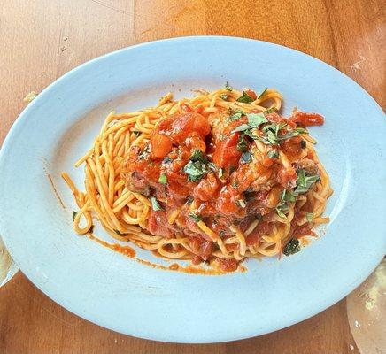 Spaghetti and meatballs