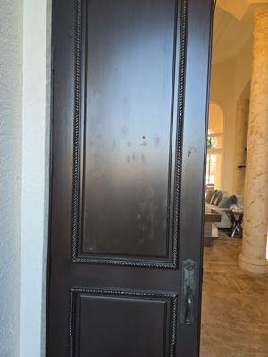 One of the doors.. his idea of a finished job..thousands down the drain..