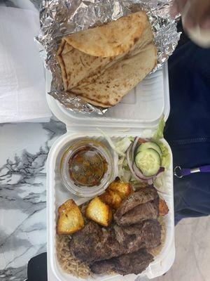 Combo Kabob (lamb, chicken,& beef)