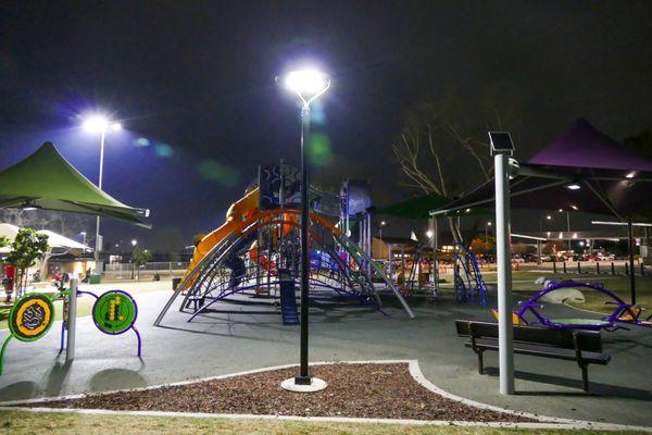 La Puente's Main City Park just got a major upgrade! Lumenades lit up the walkways, playground for all to enjoy.