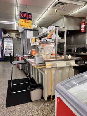 Counter inside gas station