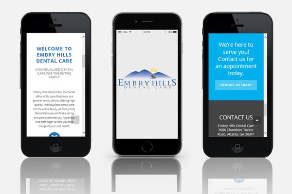 Embry Hills Dental Care mobile website