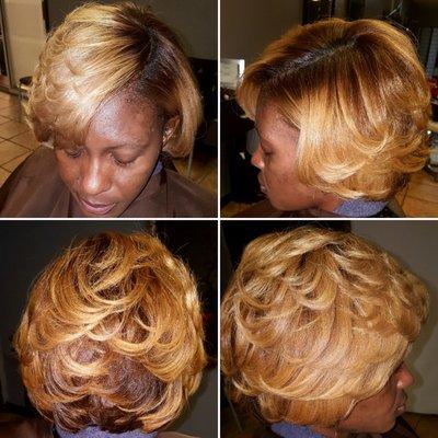 Natural hair silkening treatment, cut and style