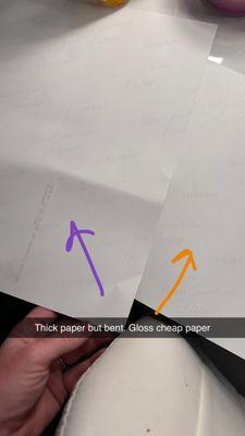 Bent and difference between paper