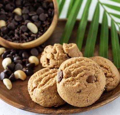 Our best seller, Chocolate Chip Macadamia nut cookies.