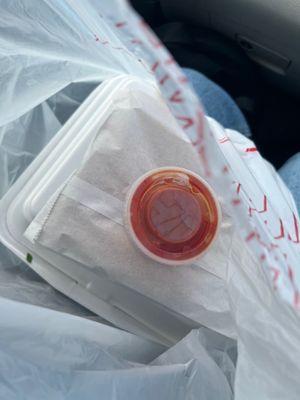 Shrimp Fried Rice, egg rolls, cocktail sauce.3