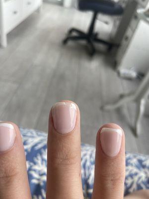 Night before my wedding a gel manicure which usually lasts me 2 weeks is chipping in 4 days Never going back