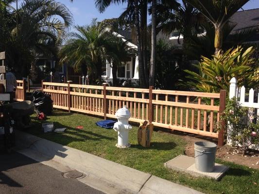 Finished fence before paint