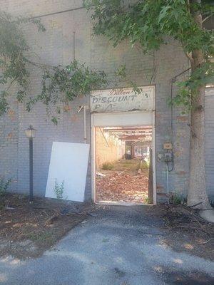 Parking behind Main Street. This is what is left of the discount pharmacy.