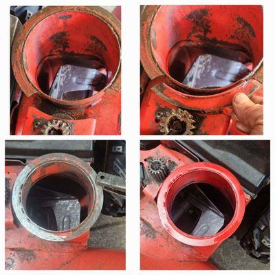 You can see in the pictures below what the part needed to be welded and the process from beginning to the end result.