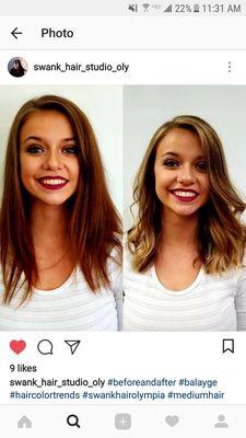 My before and after of my hair, Fawne does an amazing job everytime!