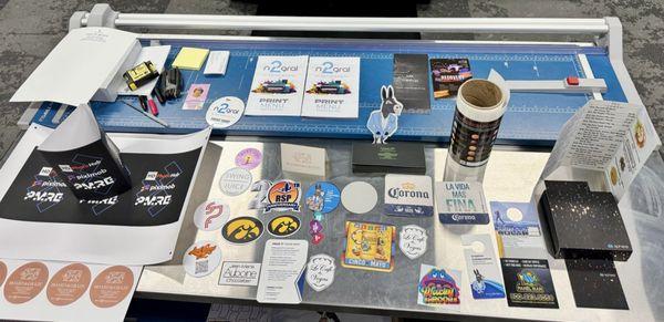 We have Vinyl stickers, custom drink coasters, custom chocolate boxes, and so much more. Let us take care of your business needs as well.