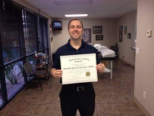 Contact Physical Therapist Brendan Cousineau is now officially certified by Dr. Yun Tao Ma in Dry Needling.
