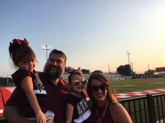 Family showing school spirit