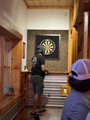 Dart board inside near our table kept our large group highly entertained while waiting for the food! Nice touch!