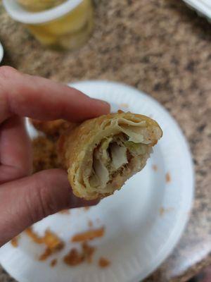 Egg rolls gummy and no flavor