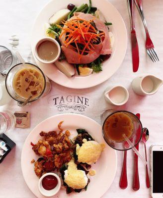 Sunday Brunch - Veggie Benedict and Smoked Salmon Nicoise Salad #letstacolatte