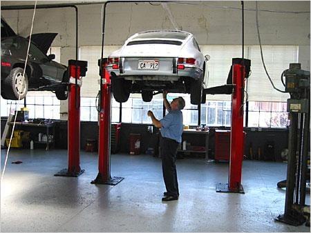 Albert working on an older Porsche