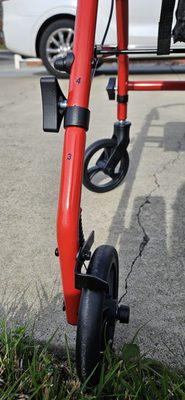 The back wheel is on the wrong side. There is the # marked on each piece for instructions.