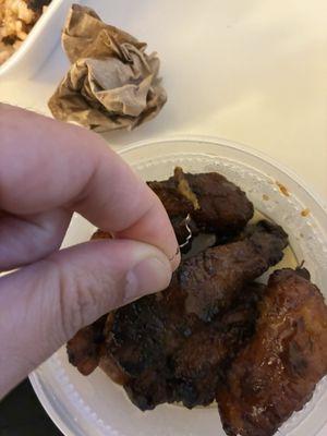 metal shard in plaintains.