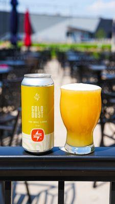 Gold Dust - a new hazy IPA hopped exclusively with Citra hops to give it a peach forward hop base.