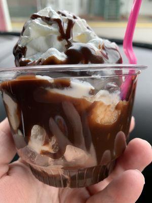 Another look at my small sundae - loads of hot fudge and really well made!