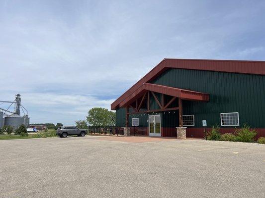 Front parking and outdoor patio area