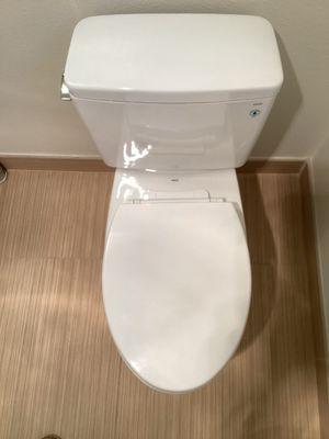 New toilet post installation.