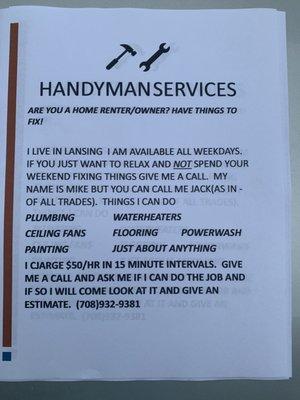 Handyman’s services