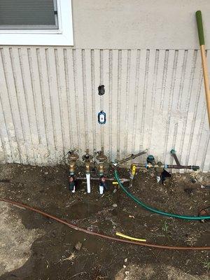 Water manifold rebuild and new sprinkler valves installed