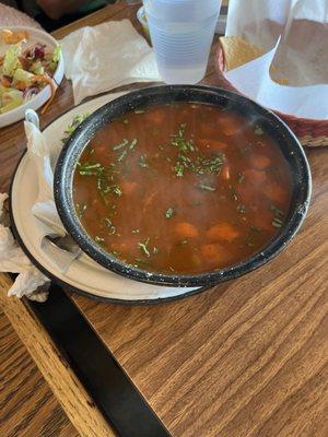 Shrimp or fish soup the broth is identical