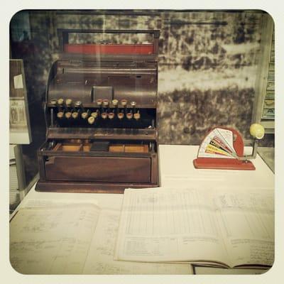 Items on display at the museum include this retro cash register
