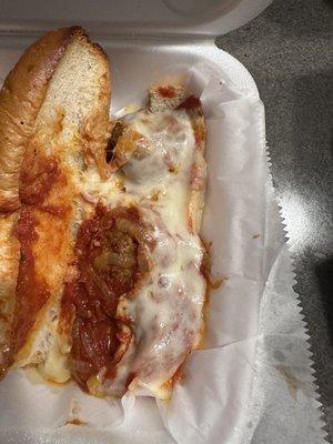 Meatball less grinder Meatball Parmigiana